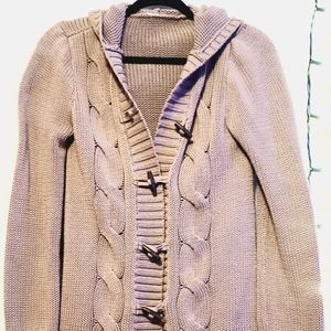 Women's handwoven button up cardigan.
